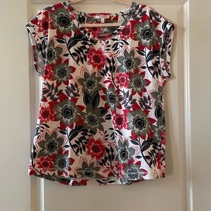 T by Talbots Floral Print Tee Shirt Large